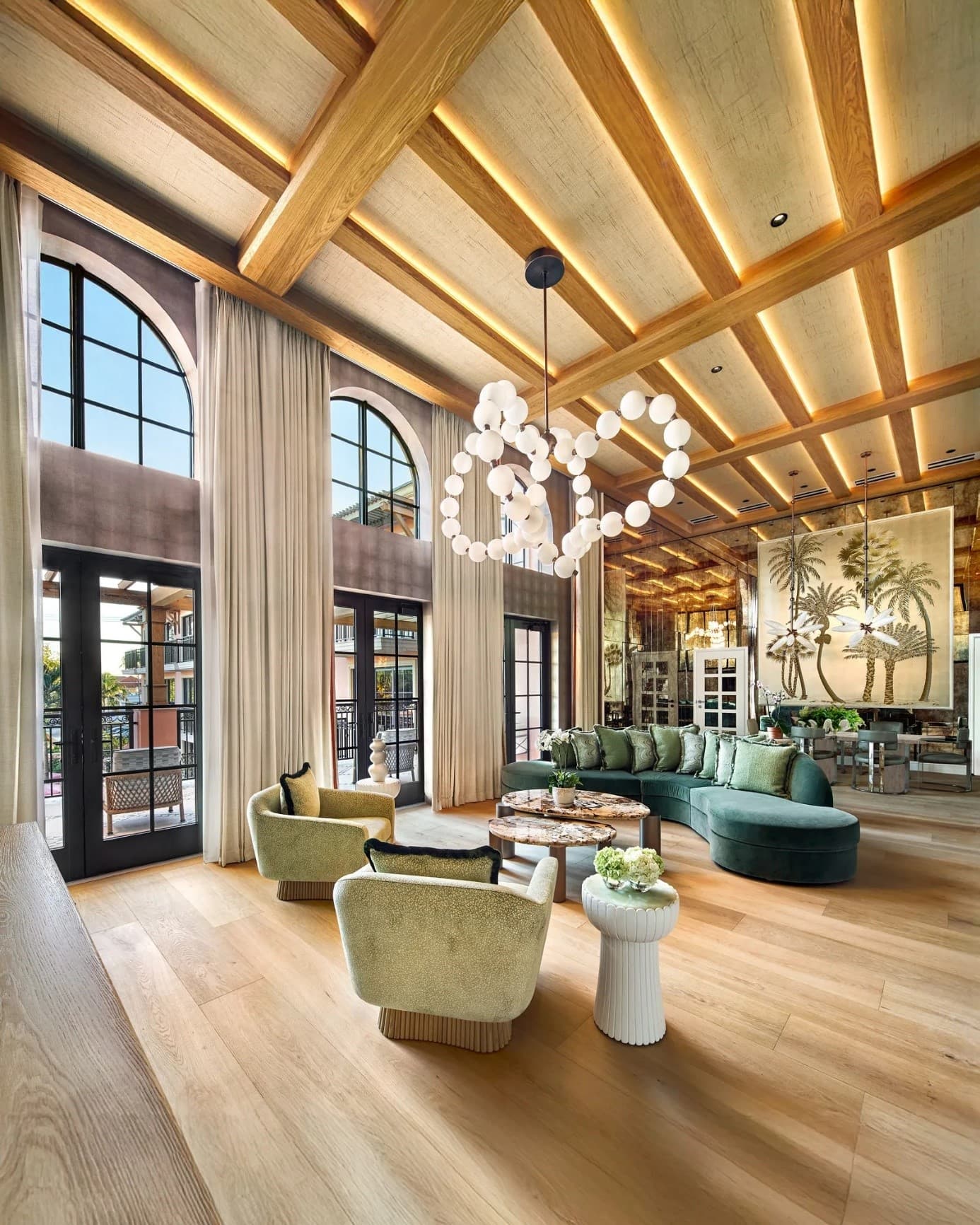 Custom chandelier in the Palmhouse Hotel Florida restaurant