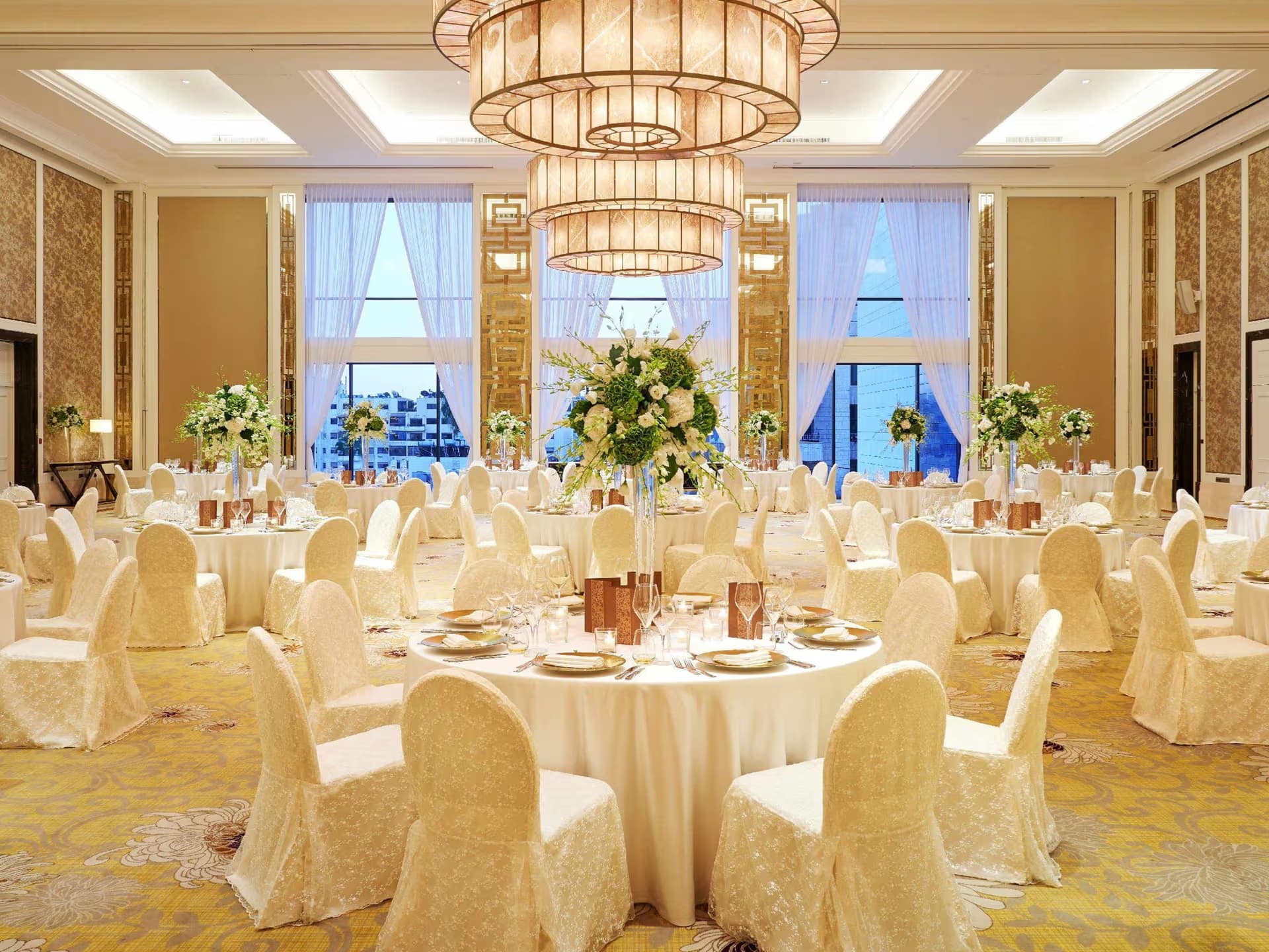 Fairmont Amman Hotel ballroom with Lights of Vienna chandeliers